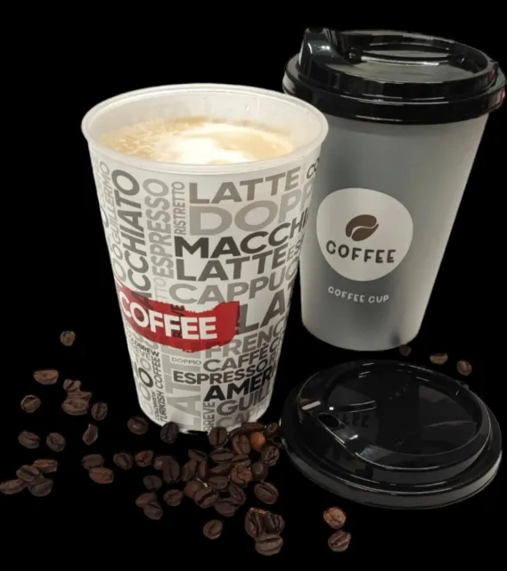 2x Kaffeebecher Mehrweg Kaffee-Becher mit Deckel Coffee Mug To Go 500 ml