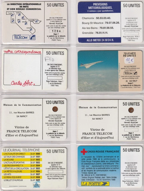 BON LOT DE 8 Télécartes France Carte Téléphonique Visitez ma — free download