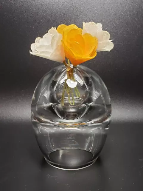 Bombay Crystal Bubble Oil Lamp or Bud Vase Clear Made in Poland