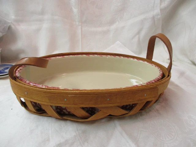 2017 Workshops of Gerald Henn pink Roseville Spongeware Casserole & Basket Ohio