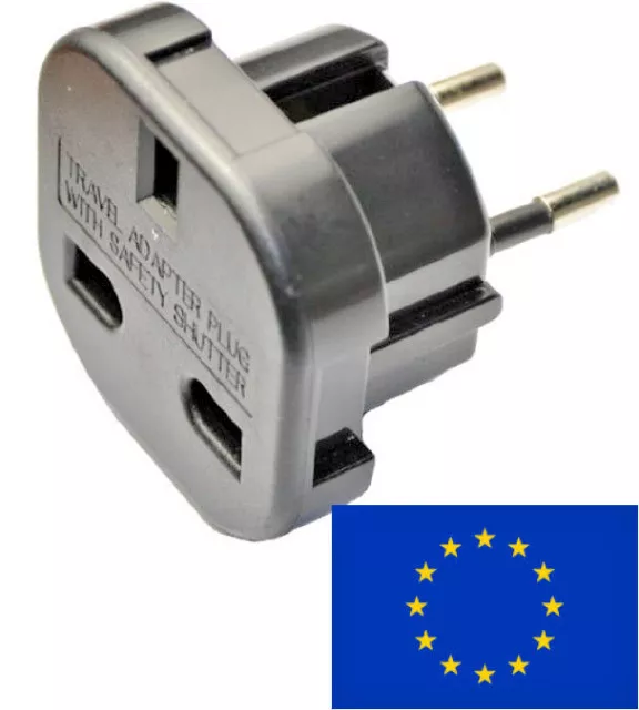 Adaptateur pour prise d'alimentation UK/Angleterre a EU/Europe (Max 250V  10A)