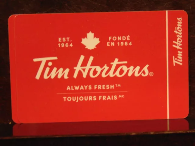 Tim Hortons "Always Fresh" Bilingual Gift Card