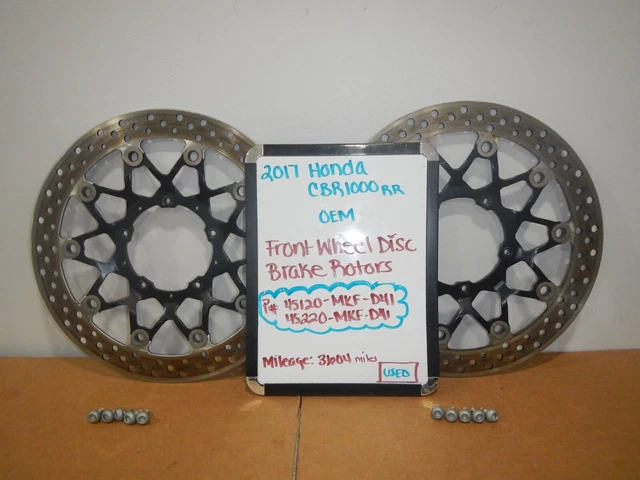 2017 Honda CBR1000RR OEM Front Wheel Disc Brake Rotors 45120-MKF-D41, 45220-MKF-