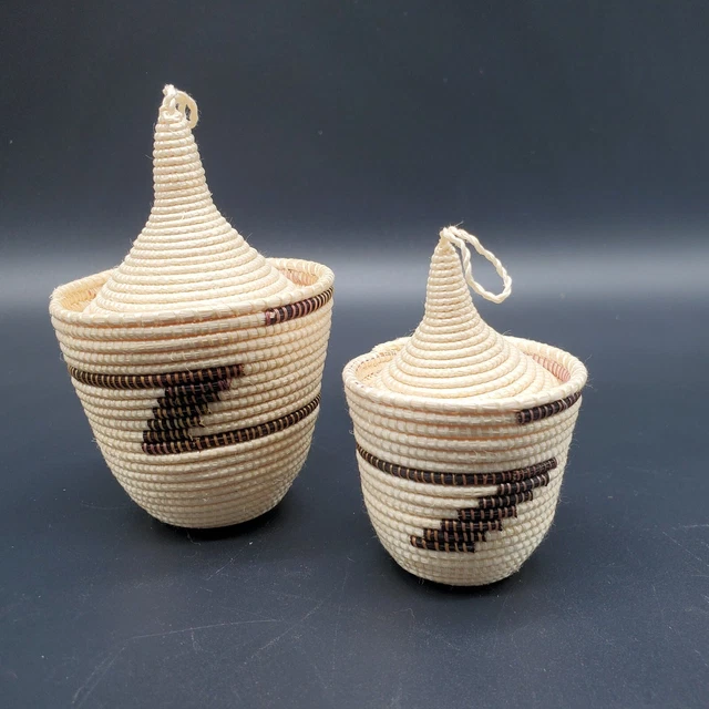 Antique Tutsi Baskets Rwanda Africa Vintage Tightly Woven