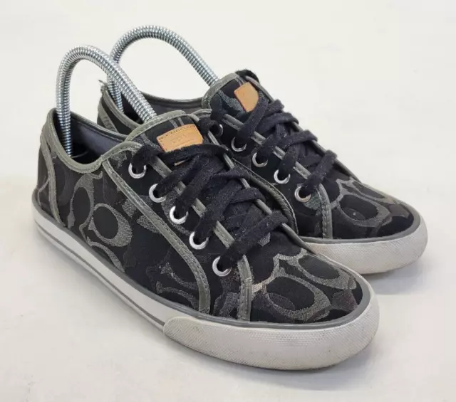 COACH Dee Signature C Logo Black Grey Size 6B Mens Casual Sneakers Shoes Q998