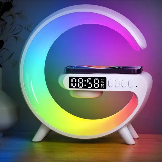 Cargador Inalámbrico 15w RGB Con Altavoz Bluetooth Manos Libres Carga Rápida