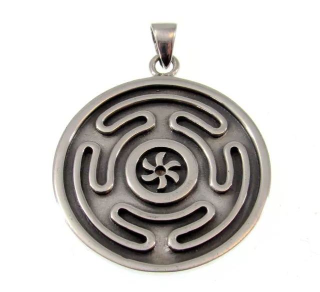 Solid 925 Sterling Silver Hecate's Wheel Labyrinth Pendant Ancient Greek Goddess