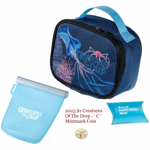 2023 Creatures of the Deep Lunch Kit - Inc. $1 'C' Coin, Snack Pouch, Lunch Bag
