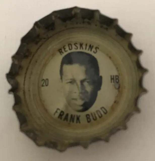 1960s Coca Cola Frank Budd 20 Washington Redskins NFL Bottle Cap Coke