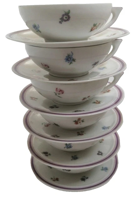 Lot De 6 Tasses Et 12 Soucoupes En Porcelaine Blanche – Occasion