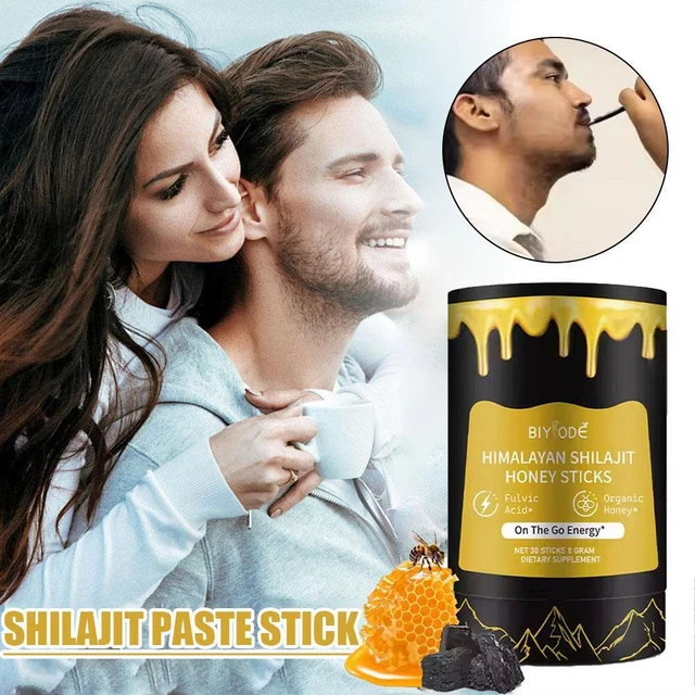 True Nutra Pure Himalayan Shilajit Honey Sticks with Raw Organic Honey and Fulvic Acid 85+ Essential Minerals Fast Absorbing Long Lasting 10 Sticks
