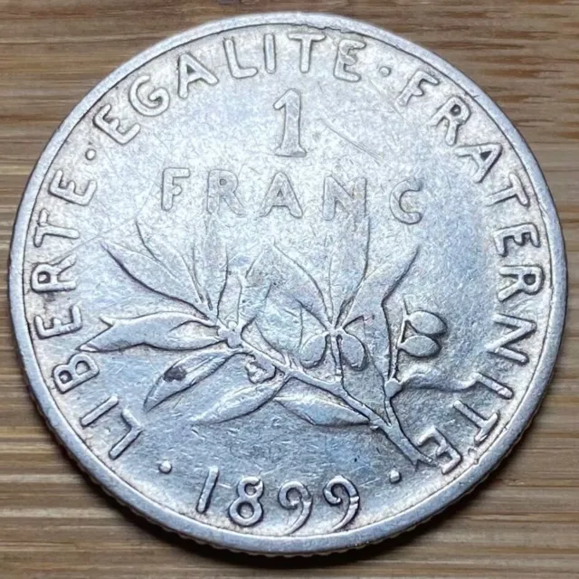 Piece De 1 Franc Semeuse 1899 En Argent (1221) Recherchée