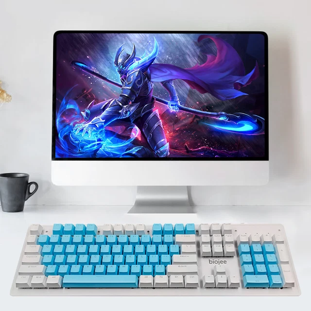 104 KEYS KEYBOARDS for PC Home Office Gamer (Blue white-tea switch) EUR ...