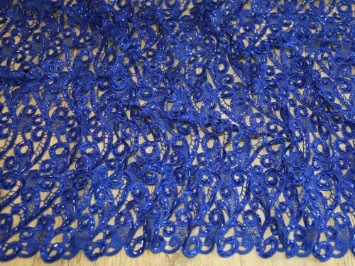 Minerva Heavy Guipure Lace Fabric Royal Blue - per metre