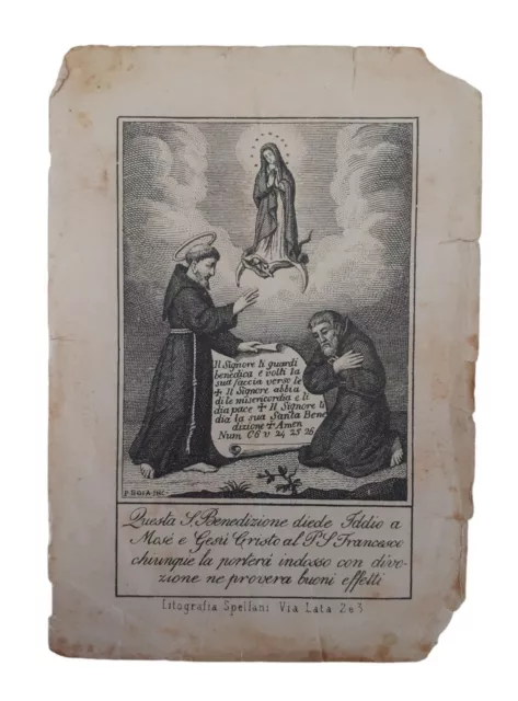 *HH* Antico Santino Litografia Spellani San Francesco immaginetta holy card