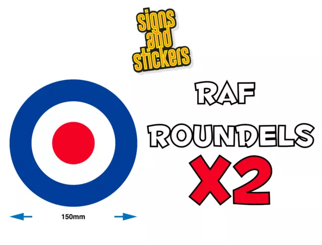 RAF Roundels 150 mm Durchmesser, Top Qualität Aufkleber Aufkleber, Van Auto Roller Mods