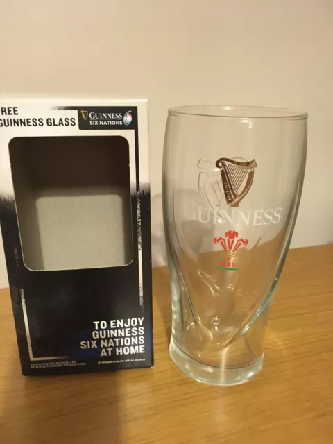Guinness Glass Wales 6 Nations Rugby