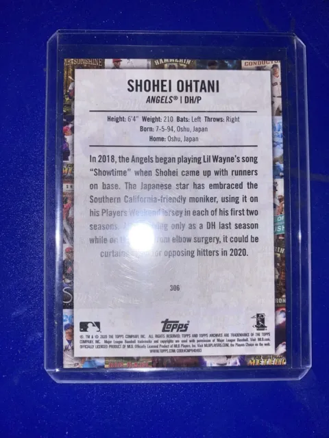 2020 TOPPS SHOWTIME Shohei Ohtani Los Angeles Angels #306 EUR 1,83 ...
