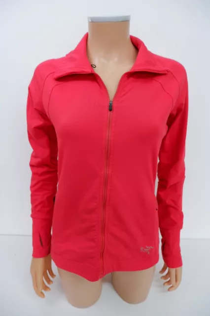 Arcteryx Damen-Sweatshirt mit durchgehendem Reißverschluss Jacke Oberteil Größe Small rot Langarm Sehr guter Zustand