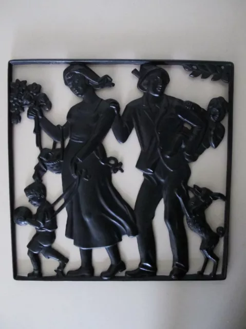 LAUCHHAMMER Reliefbild Moll  Moshage art deco vintage Iron wall panel um 1930 3