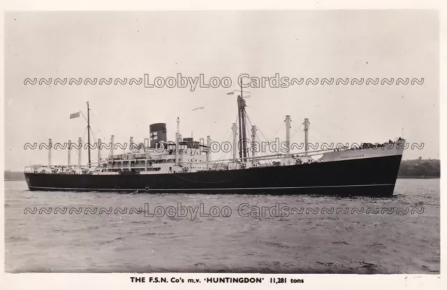 abc17 The F.S.N Co's M.V. Huntingdon 11.281 Tons Postcard Sized Photo