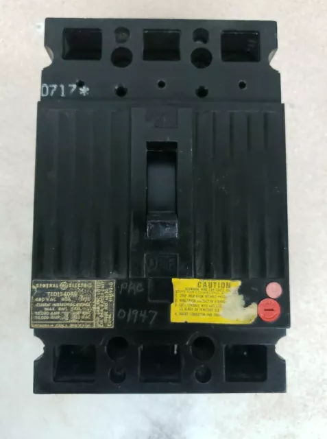 GE General Electric TED134040 Circuit Breaker 40 Amp 3 Pole.