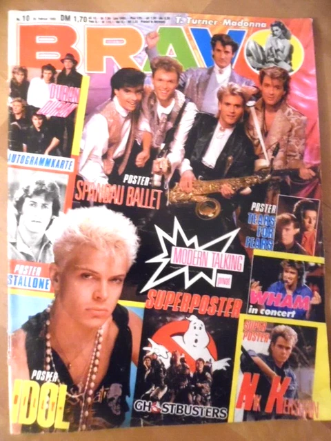 BRAVO  10- 1985 B Billy Idol Spandau Ballet Sylvester Stallone Madonna Nina Wham