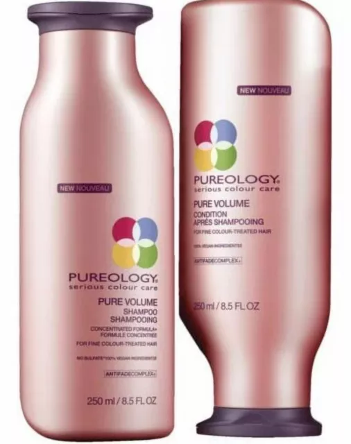 PUREOLOGY PURE VOLUME Shampoo and Conditioner Duo Set 9oz *AUTHENTIC ...