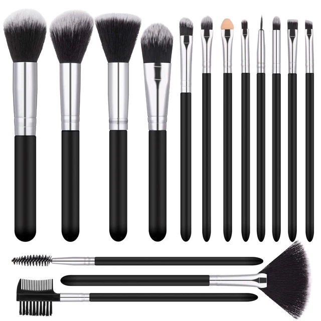 Pennelli da Trucco, 15 Pezzi Professionali Set di Pennelli Make Up per Applicazi