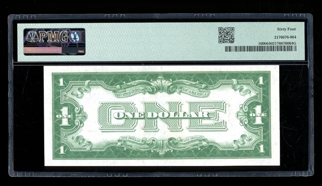 DBR 1928 $1 Silver Fr. 1600 AA Block PMG 64 Serial A17876204A 2