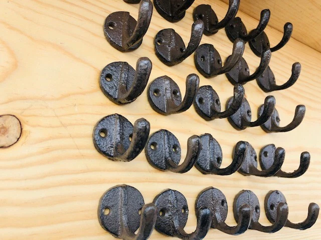 100 Small Rustic Coat Hooks Cast Iron Wall Mount Hat Hook Towel Key Dog Leash