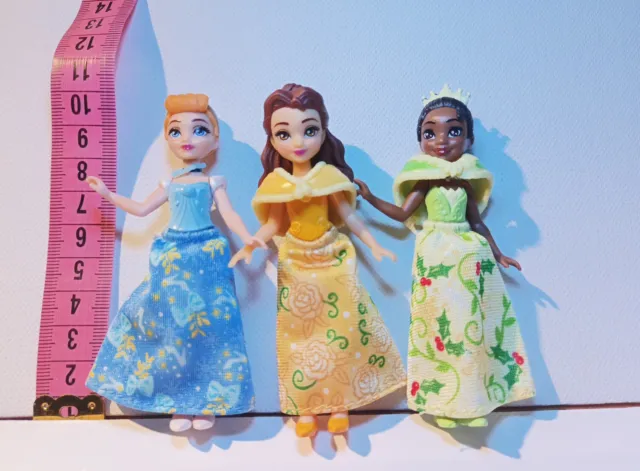 3 Disney Prinzessinnen Cinderella, Tiana und Belle9,5 cm von Mattel 2022