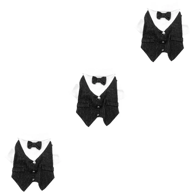 3 PCS Hund Prinz Hochzeit Fliege Anzug Hundehemd Krawattenkleid