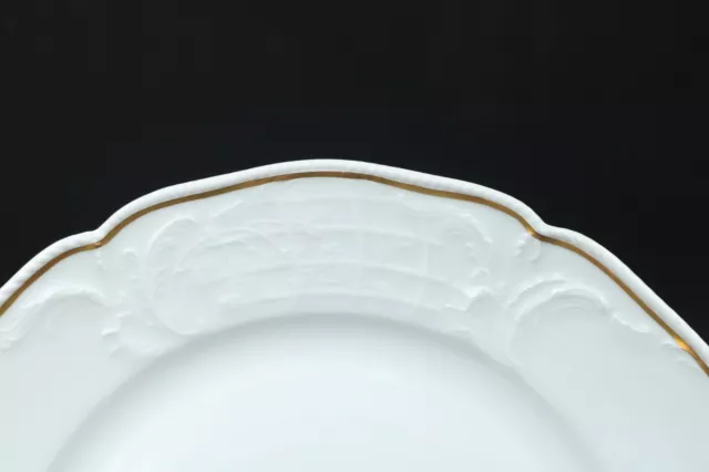 Rosenthal Sanssouci Kuchenteller Teller aus Porzellan weiß mit Goldrand Ø 20 cm 2