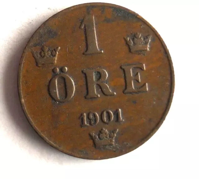 1901 SWEDEN ORE - Excellent Vintage Coin Sweden BIN #3