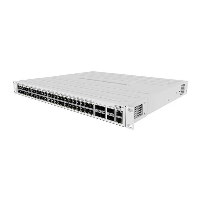 MikroTik CRS354-48P-4S+2Q+RM Switch has 48 x 1G RJ45 Ports and 4 x 10G SFP+ Po