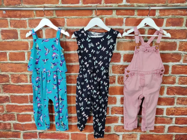 Baby Girls Bundle Age 18-24 Month H&M Next Monsoon Jumpsuit Romper Dungaree 92Cm