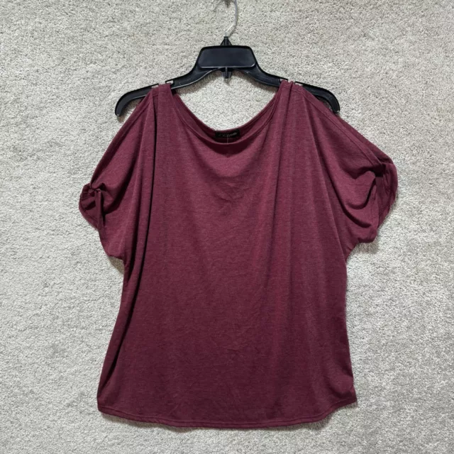 Stitch Fix Shirt NWT Women's XL Colette Romey Cold Shoulder Knit Top Burdgandy