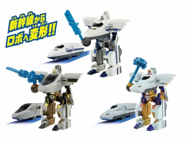 Takara Tomy Shinkansen Shinkalion  DXS10 Trinity 3-Car Transforming Robot Train 2