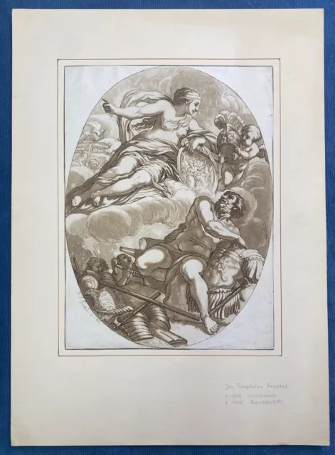 2 Aquatinta Rad. Johann Th.  Prestel (1739-1808), Mythologie, top erhalten