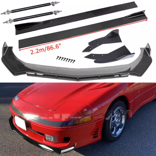 Carbon Fiber Front Bumper Lip Side Skirt Strut Rods For Mitsubishi 3000GT