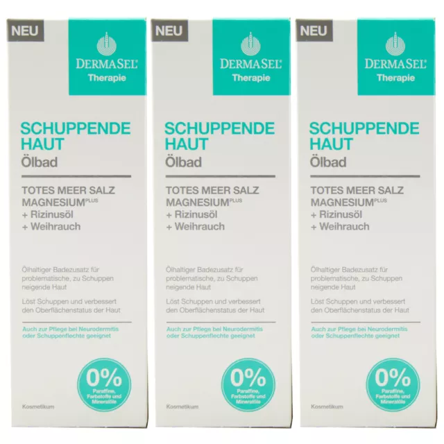 Derma Sel Aceite de Baño Schuppende Piel 3x 100ML + Incienso & Ricino
