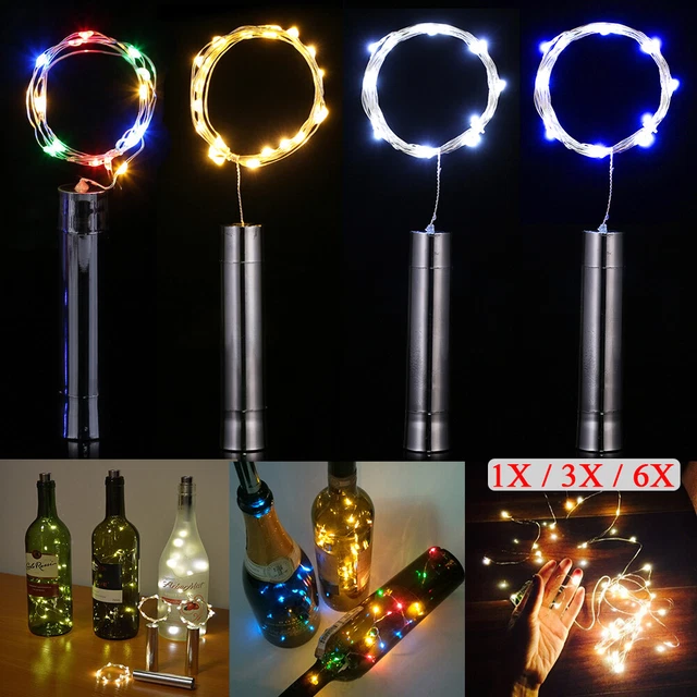14x 10 LED Wine bottle Cork Fairy String Battery Lights Wedding Decor Xmas Lamp