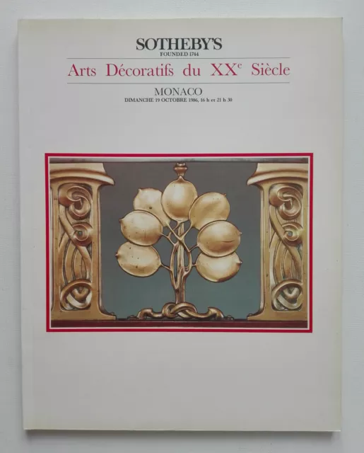 Arts décoratifs du XXème Siècle - Catalogue de Vente Sotheby's - 19 octobre 1986