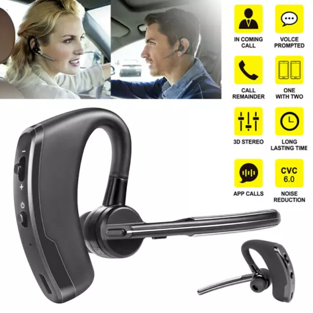 Bluetooth Headset Handsfree Earphone Noise Reduction Earbuds With Mic For Phone