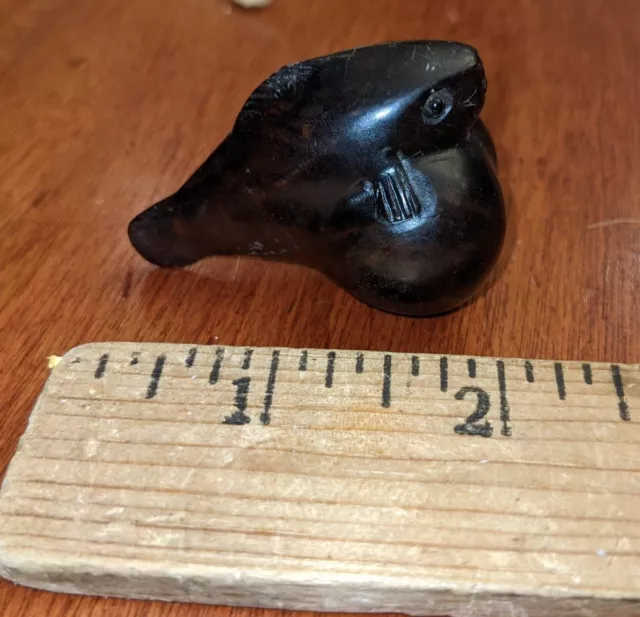 1940s NETSUKE FISH CARP, CARVED ROSEWOOD SIGNED, JAPAN? 3