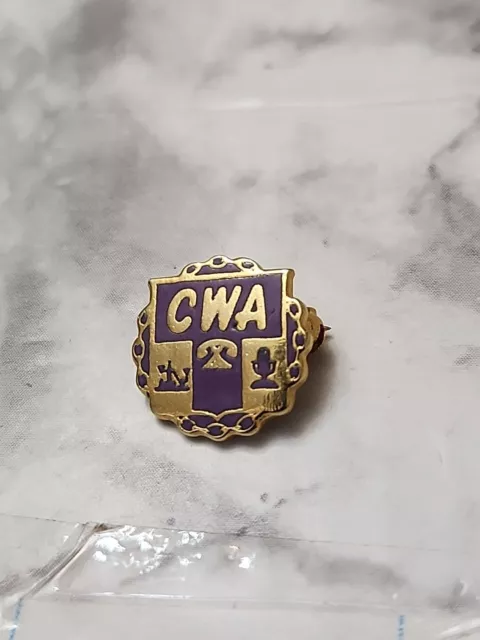 Vintage CWA Communication Workers Association Gold Tone Lapel Pin Hat Pins Tie