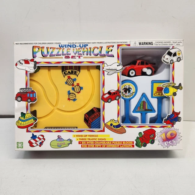 Wind up puzzle vehicle set hot sale