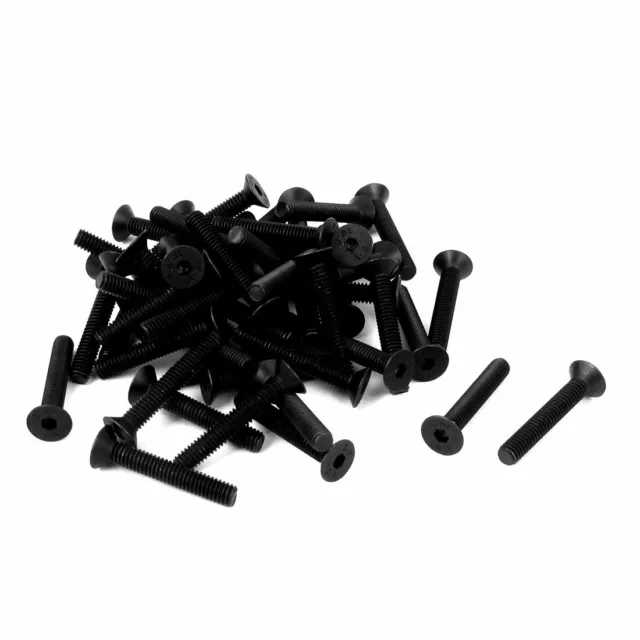 M4x25mm Tête fraisée acier carbone 10,9 vis prise Noir 50pcs