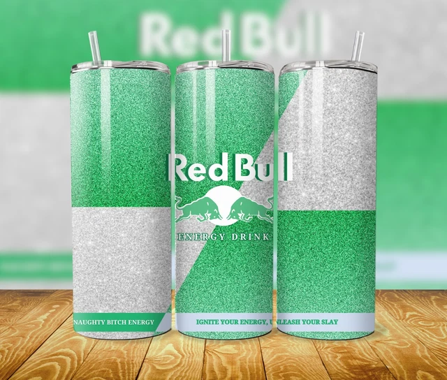 20oz Tumbler. Red Bull  Gift him or her Green. Hot Cold travel mug